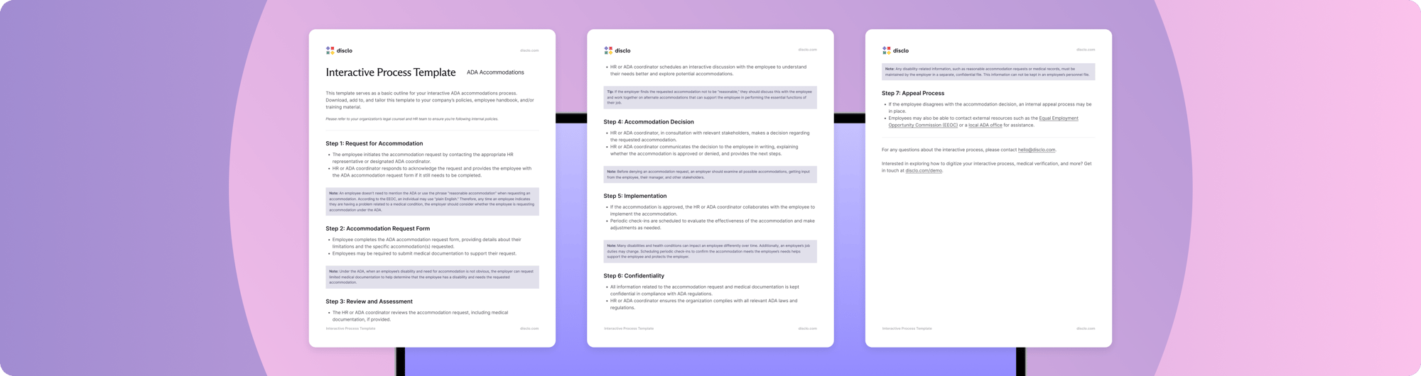 Interactive Process Template for ADA Accommodations